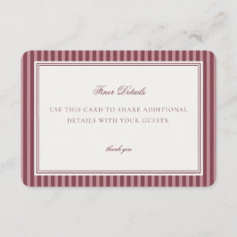 Wine Vineyard Club Old Money Details Card Insert Informatiekaartje