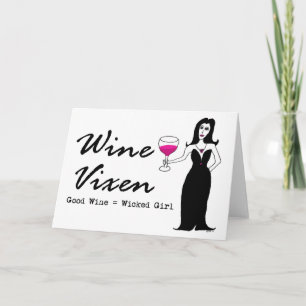 Wine Vixen "Good Wine = Woonmeisje" Kaart
