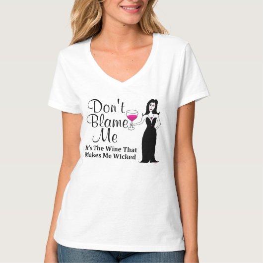 Wine Vixen: "Vergeef me niet, het is de wijn..." T-shirt (Voorkant)