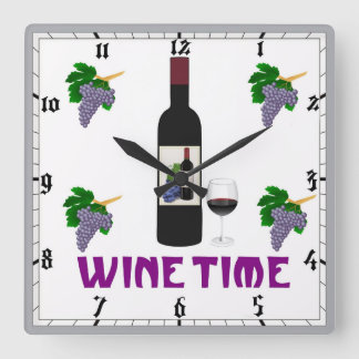 Wine Wall Clock Vierkante Klok