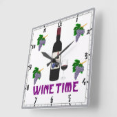 Wine Wall Clock Vierkante Klok (Hoek)