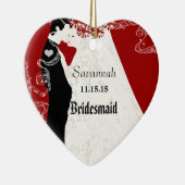 Wine Wedding Gown Bridesmaid kerstversiering Keramisch Ornament (Rechts)