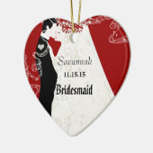 Wine Wedding Gown Bridesmaid kerstversiering Keramisch Ornament (Links)