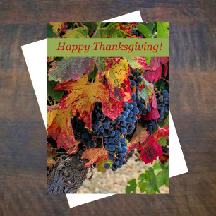 Wine Wineyard Happy Thanksgiving Kaart