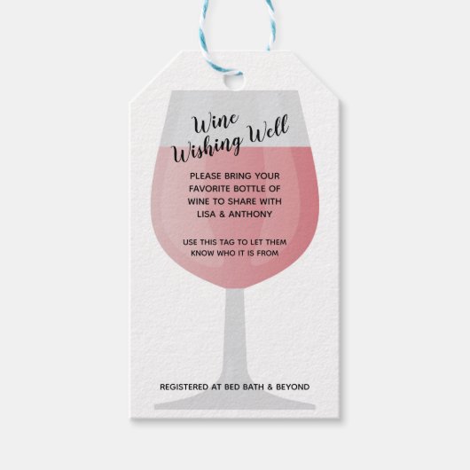 Wine Wishing Well invoegen en cadeau Label Cadeaulabel (Voorkant)
