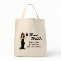Wine Witch Shopping Bag