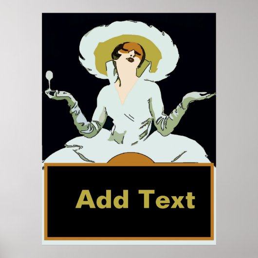 Wine Woman & Ajouter Texte Ici Poster (Devant)