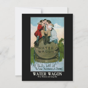 Wine Women Song 1910s Comic Geïnspireerd Briefkaart