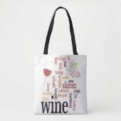 Wine Word Cloud Design Canvas tas (Voorkant)