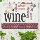 Wine Word Cloud Design Kitchen Towel Theedoek (Gevouwen)