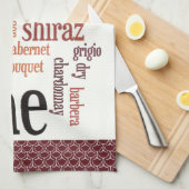 Wine Word Cloud Design Kitchen Towel Theedoek (Quarter Fold)