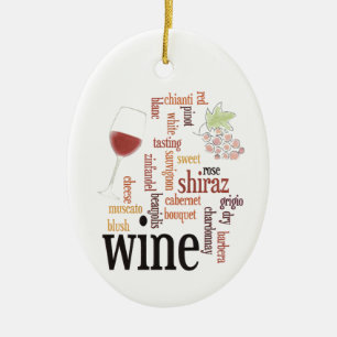 Wine Word Cloud Design Ornament