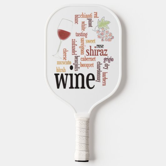 Wine Word Cloud Design Pickleball Paddle (Achterkant)