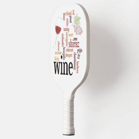 Wine Word Cloud Design Pickleball Paddle (Links)