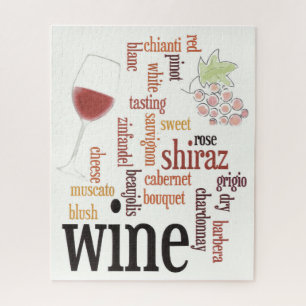 Wine Word Cloud Design Puzzle Legpuzzel