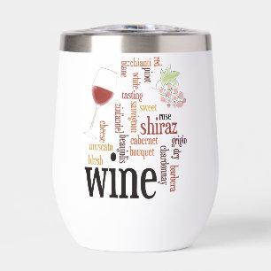 Wine Word Cloud Design Thermique Vin Tumbler