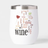 Wine Word Cloud Design Thermique Vin Tumbler (Arrière)
