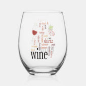 Wine Word Cloud Design Verre Vin Stemless (Recto)