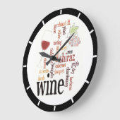 Wine Word Cloud Design Wall-kast Grote Klok (Hoek)