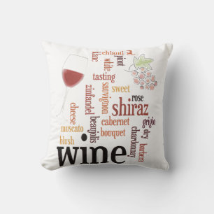Wine Word Cloud Sierkussen