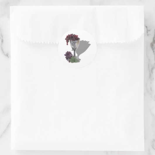 WineChaliceGrapes060910schaduwen Ronde Sticker (Tas)