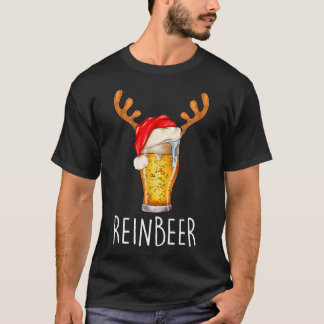 Winedeer Reinbeer Santa Hat Reindeer Couple Xmas M T-shirt