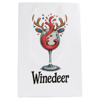 Winedeer Reindeer Christmas Xmas Matching Family Medium Cadeauzakje