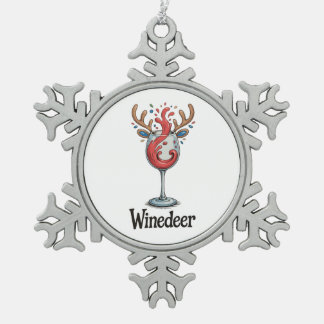 Winedeer Reindeer Christmas Xmas Matching Family Tin Sneeuwvlok Ornament