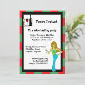 WineDiva Wine Tasting Party Kaart (Staand voorkant)