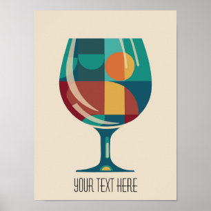 Wineglass Mid Century Modern Poster - 