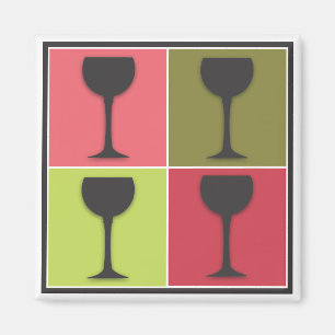 Wineglass Pop Art Wijn Therero Magnet Magneet