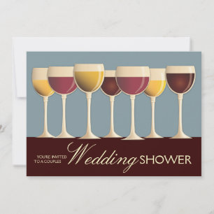 Wineglass Selection Couples Wedding Shower Kaart