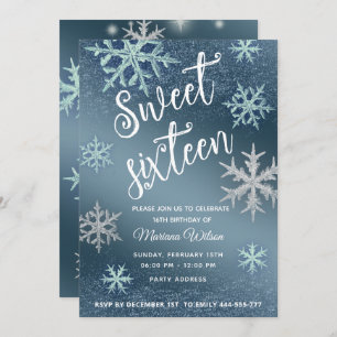 Winer wonderland Glanzend sprankelende blauwe snee Kaart