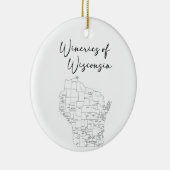 Wineries van Wisconsin Keramisch Ornament (Rechts)