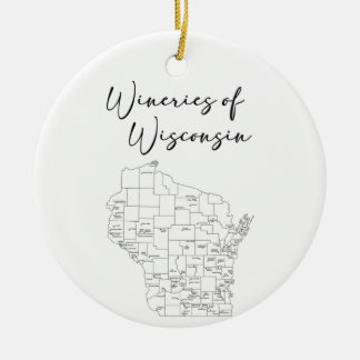 Wineries van Wisconsin Keramisch Ornament
