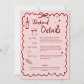 Winery Bachelorette Vino Before Vows Red Itinerary Kaart (Achterkant)