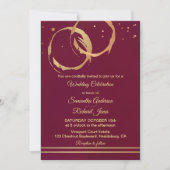 Winery Burgundy Marsala Gold Faire-part de mariage (Devant)