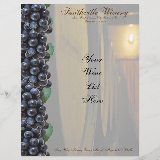 Winery Letterhead Briefhoofd Ontwerp (Voorkant)