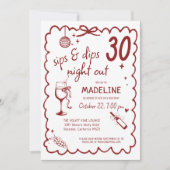 Winery Night Out Wine Tasting Chic 30th Birthday Kaart (Voorkant)