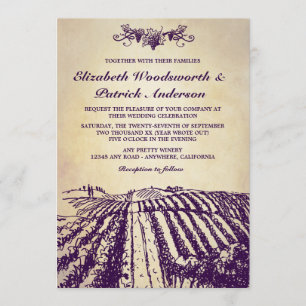 Winery Tuscan  Wineyard Wedding Invitations Kaart