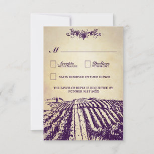 Winery Tuscan  Wineyard Wedding RSVP-kaarten RSVP Kaartje