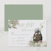 Winery Vineyard Wedding response cards RSVP Kaartje (Voorkant / Achterkant)