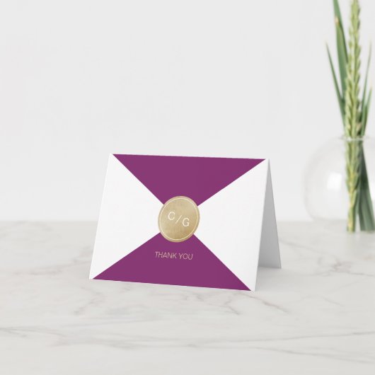 Winery violet minimaliste moderne mariage merci (Devant)