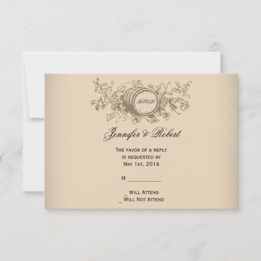  Winery Wedding-kaart RSVP Kaartje (Voorkant)
