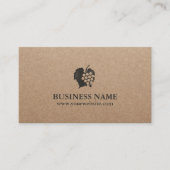 Winery Winemaker Sommelier Rustic Kraft Wine Visitekaartje (Voorkant)