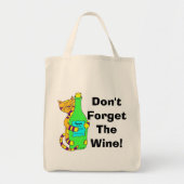 Wineycat "n'oublient pas le vin !" Sac à (Devant)