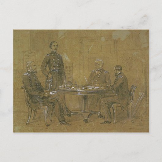 Winfield Scott en Staff Briefkaart (Voorkant)