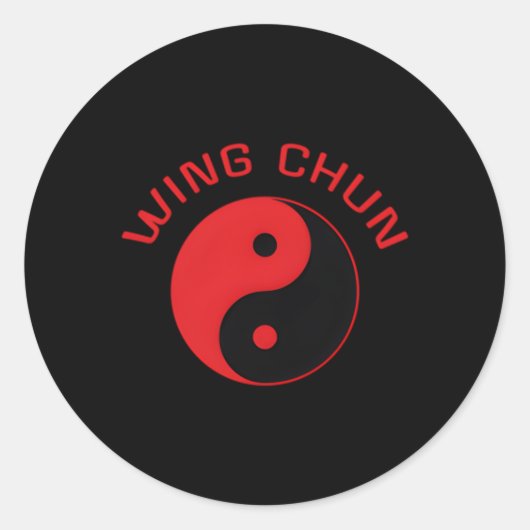 Wing Chun Kung Fu Ronde Sticker (Voorkant)