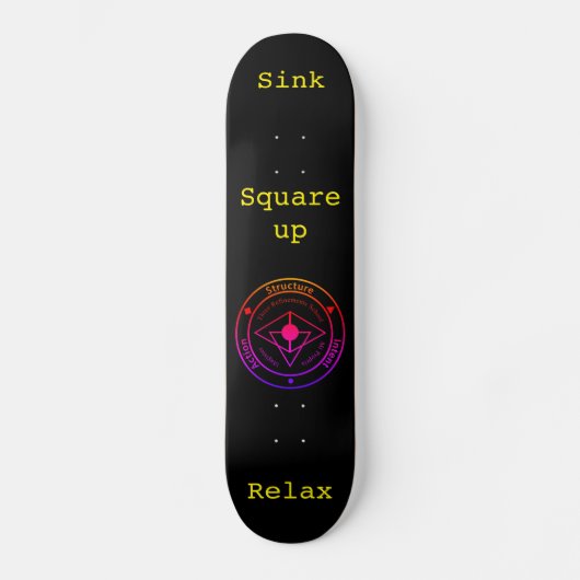 Wing Chun Training Deck (zwart) Skateboard (Voorkant)