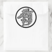 Wing Dragon Classic ronde Sticker (Tas)